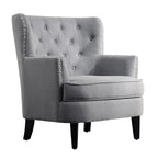 Fauteuil d'appoint capitonné à oreilles large de 76 cm en velours/lin Mignon de Moser Bay