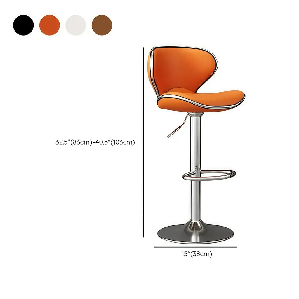 Tabouret de bar pivotant réglable en cuir rembourré