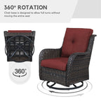 Chaises longues à bascule d'extérieur Gymojoy en osier avec base pivotante (lot de 2)