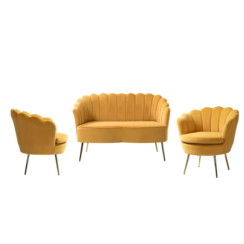 Ensemble de salon 3 pièces Xabier 132 cm par HULALA HOME