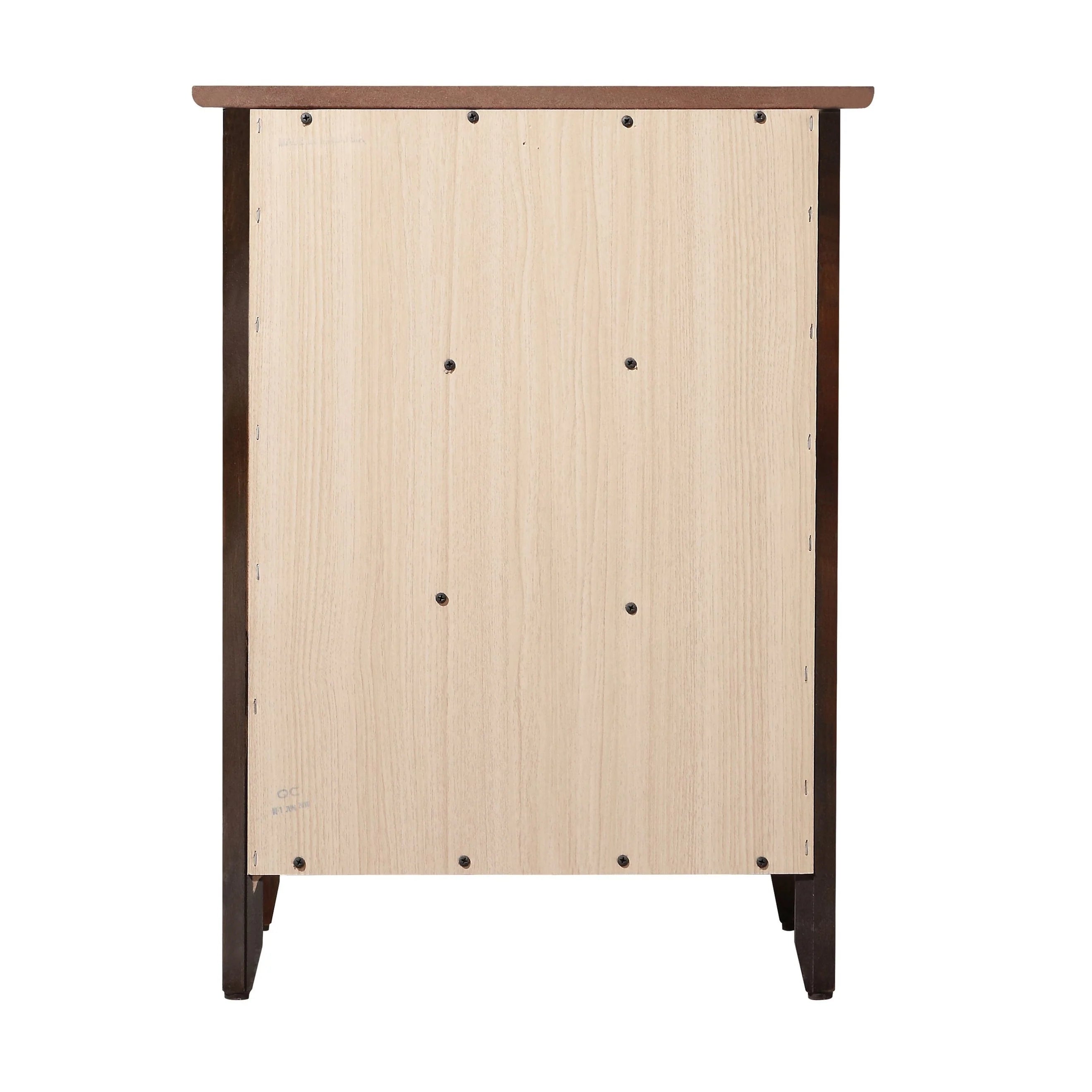 Table de chevet transitionnelle en bois à 3 tiroirs Daniel
