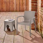 Chaise de salle à manger empilable avec accoudoirs Alissa, en résine, tout temps, lot de 2