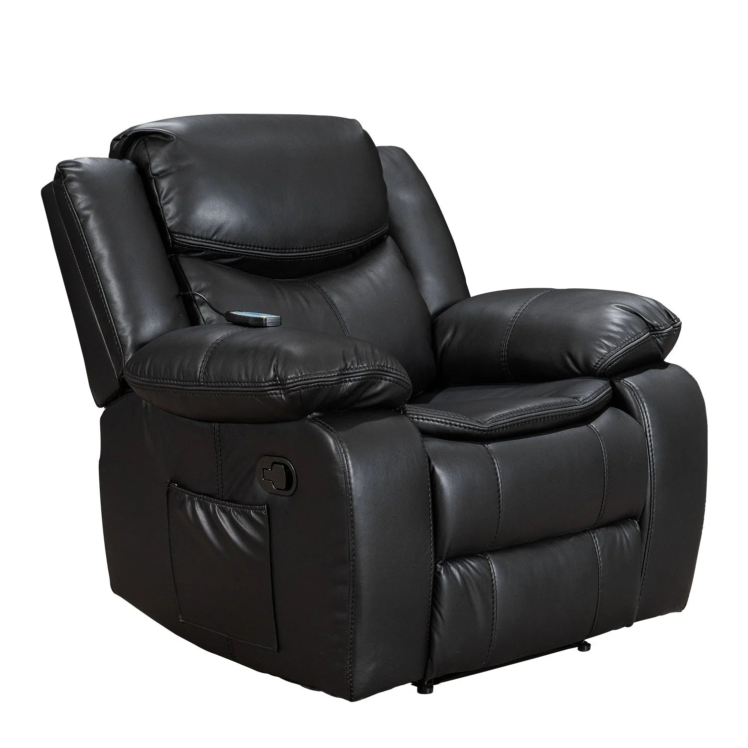 Fauteuil inclinable en cuir, large, durable, avec massage et chauffage
