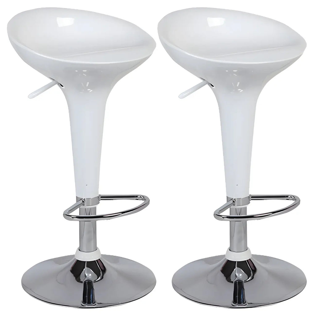 Tabouret de bar pivotant en plastique chromé, réglable en hauteur