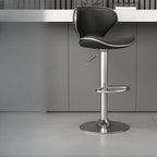 Tabouret de bar pivotant réglable en cuir rembourré