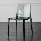 Chaise de salle à manger en acrylique ambré sans accoudoirs et à dossier bas