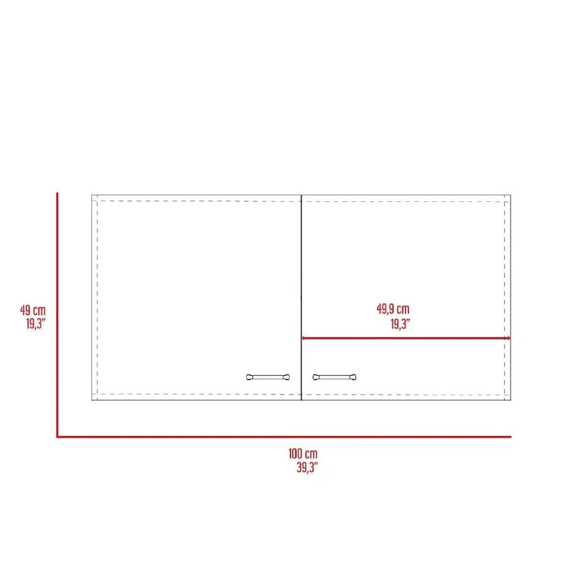 TUHOME Napoles Meuble Haut Mural Double Porte - N/A