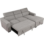 Canapé d'angle convertible Roomfitters 103 avec méridienne de rangement, appuie-tête réglables, en forme de L