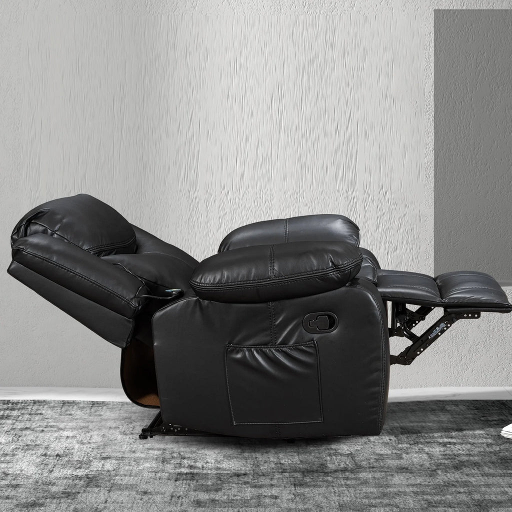 Fauteuil inclinable en cuir, large, durable, avec massage et chauffage