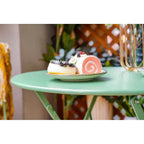 Ensemble bistro pliant 3 pièces en métal, ensemble de conversation intérieur/extérieur résistant aux intempéries pour patio, cour, jardin