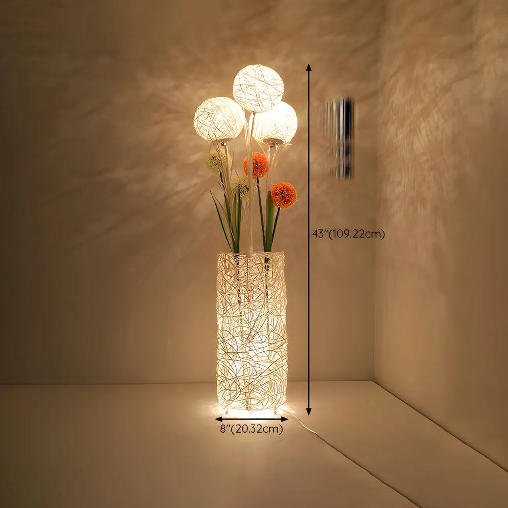 Lampadaire tressé LED à brancher pour salon