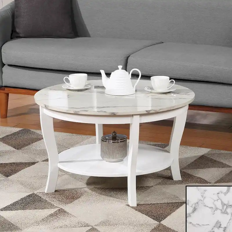 Table basse ronde avec étagère American Heritage de Convenience Concepts
