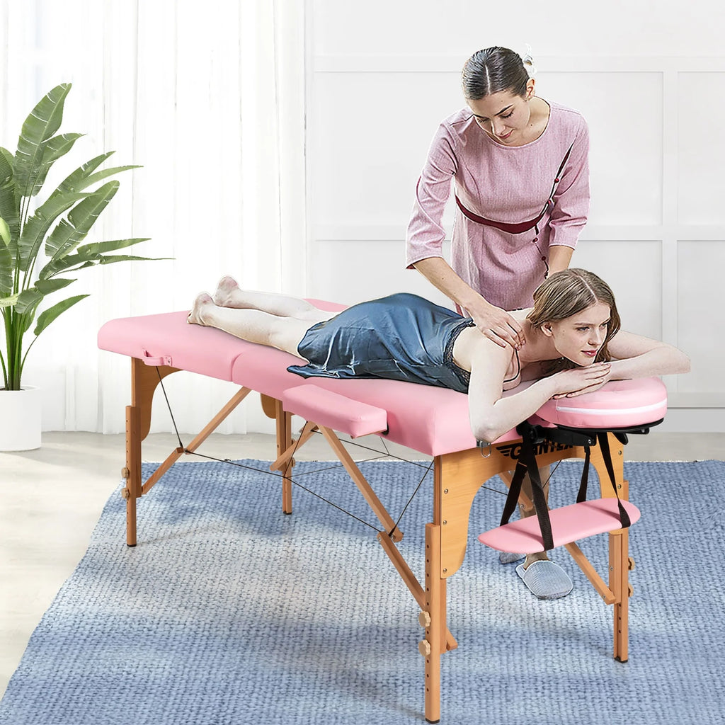 Table de massage portable 84L réglable lit de spa facial tatouage avec sac de transport