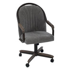 Chaise à roulettes pivotante et inclinable avec coussin pour repas décontractés