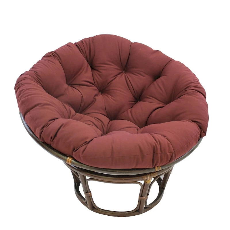 Fauteuil Papasan en rotin Bali de 42 pouces avec coussin en sergé