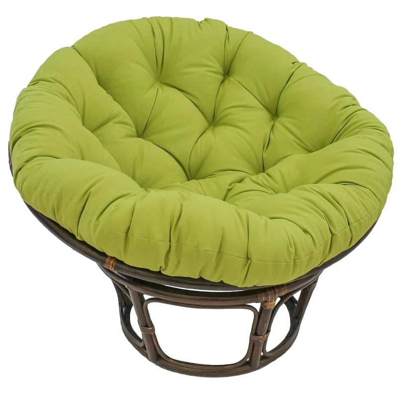 Fauteuil Papasan en rotin Bali de 42 pouces avec coussin en sergé