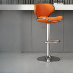 Tabouret de bar pivotant réglable en cuir rembourré