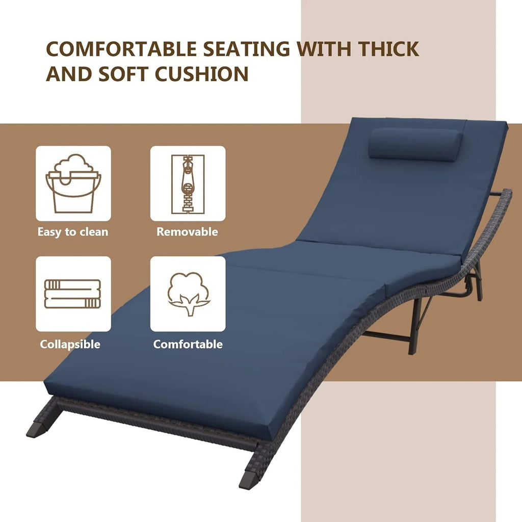 Kullavik – Ensemble de 3 chaises longues d'extérieur