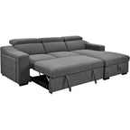 Roomfitters 103 Canapé sectionnel convertible avec méridienne de rangement, appuie-têtes réglables, canapé d'angle en L, gris foncé