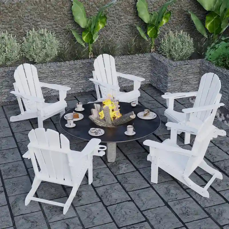 Chaise Adirondack pliable d'extérieur avec porte-gobelet