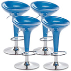 Tabouret de bar pivotant en plastique chromé, réglable en hauteur