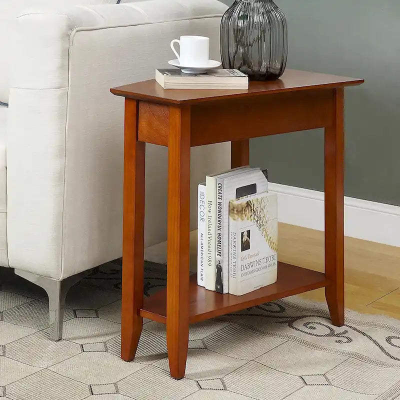 Table d'appoint d'angle American Heritage avec étagère de Convenience Concepts