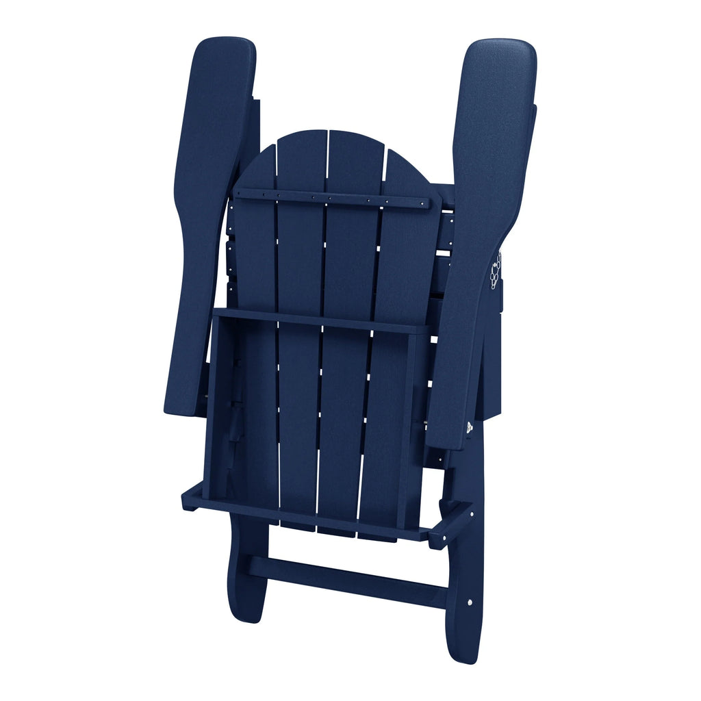 Chaise Adirondack pliante de patio d'extérieur tout temps résistante à la décoloration Polytrends Laguna