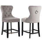 Tabouret de comptoir Carter 24 Wingback capitonné avec clous (lot de 2)