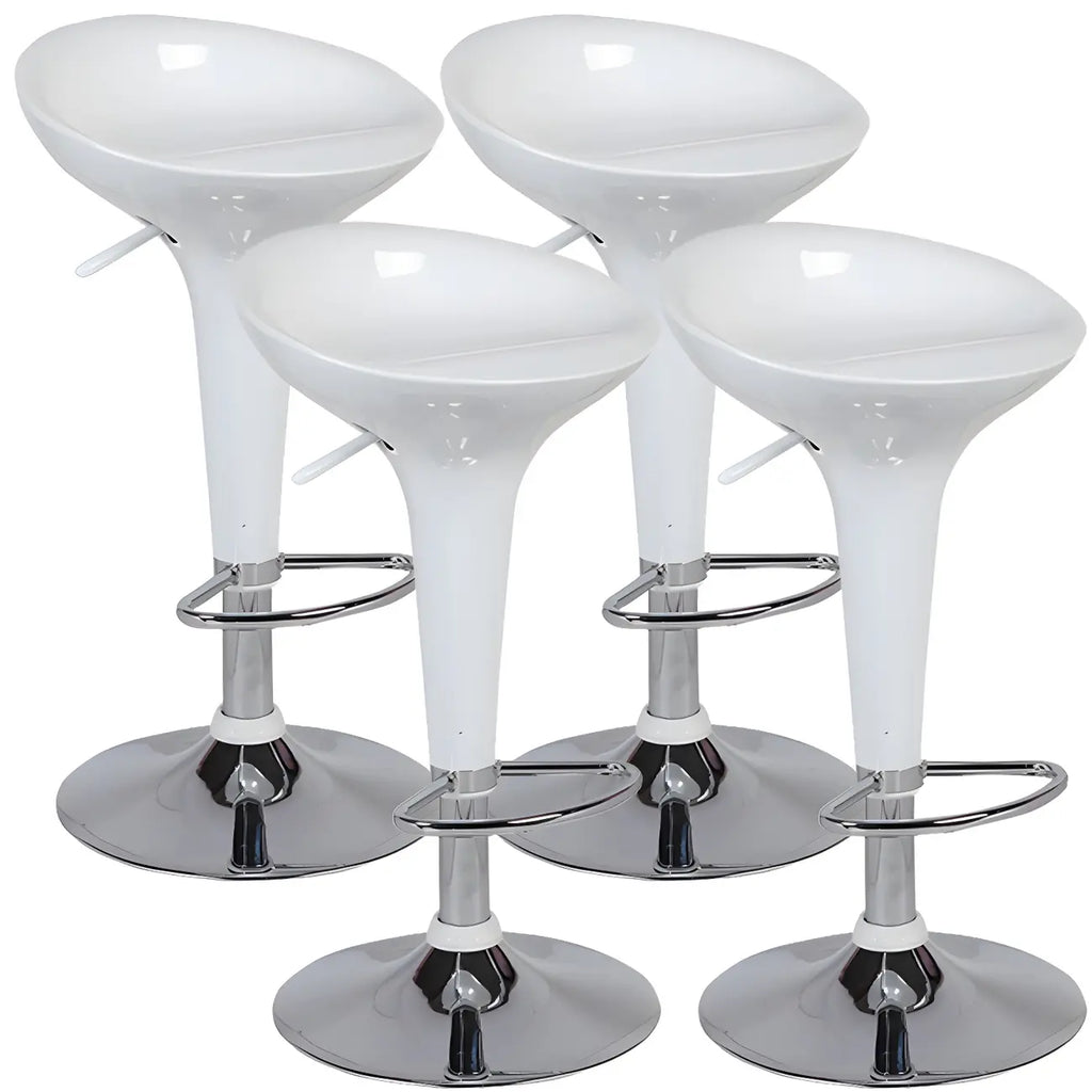 Tabouret de bar pivotant en plastique chromé, réglable en hauteur