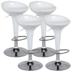 Tabouret de bar pivotant en plastique chromé, réglable en hauteur