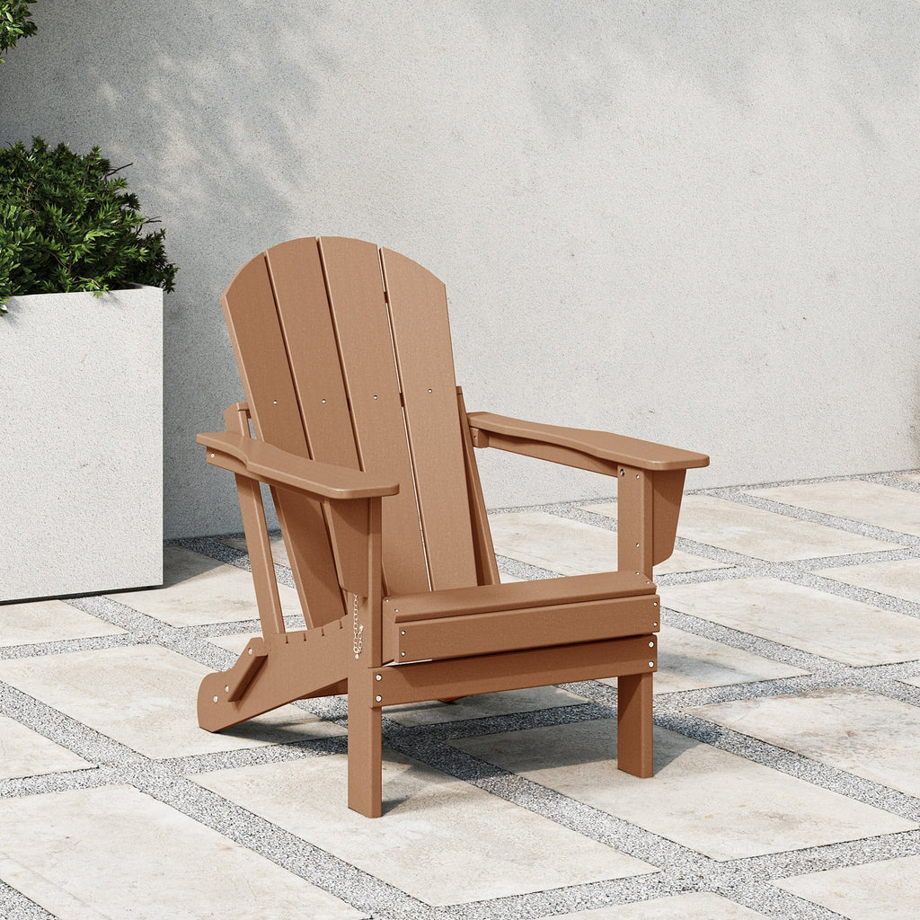 Chaise Adirondack pliante de patio d'extérieur tout temps résistante à la décoloration Polytrends Laguna