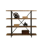 Étagère murale industrielle 4 niveaux en bois et métal