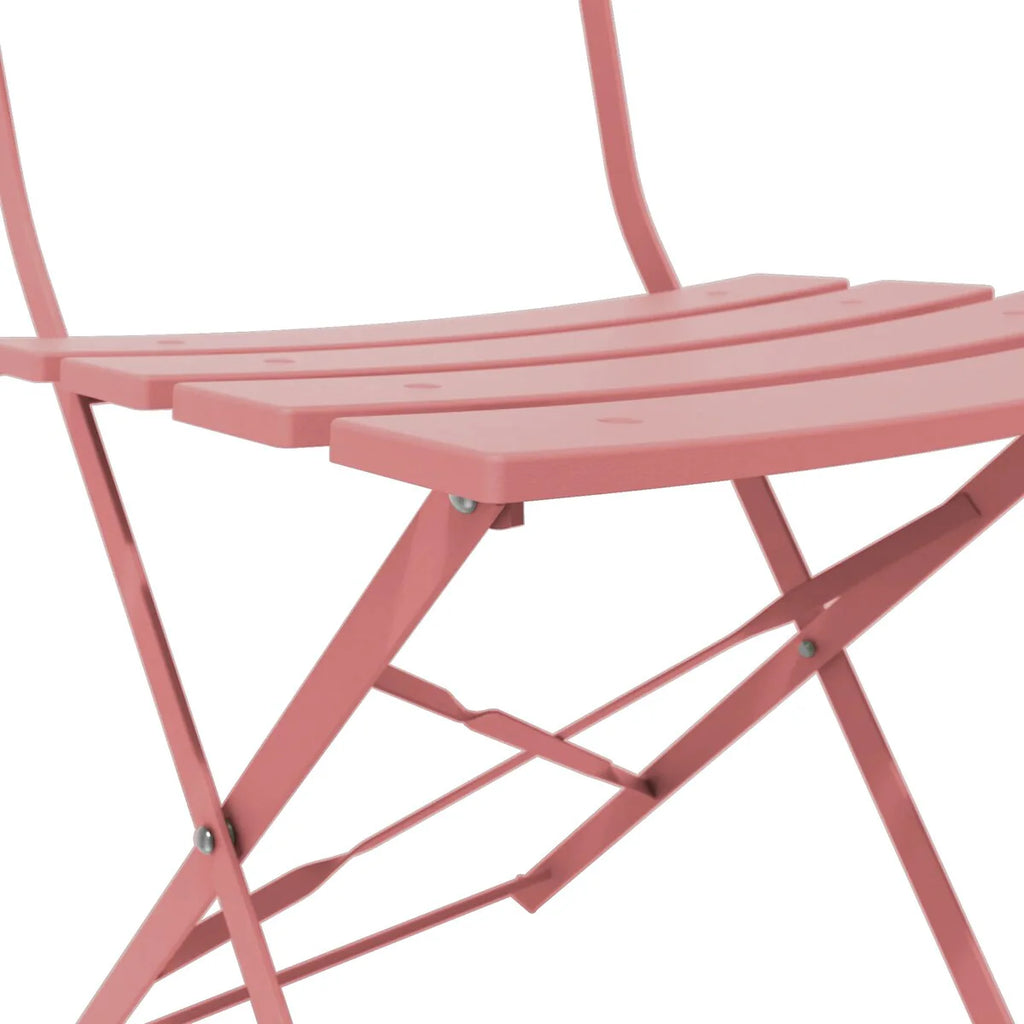 Ensemble bistro pliant 3 pièces en métal, ensemble de conversation intérieur/extérieur résistant aux intempéries pour patio, cour, jardin