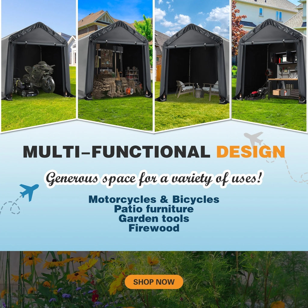 Abri de jardin et carport : abri portable pour vélos, motos et rangement de jardin