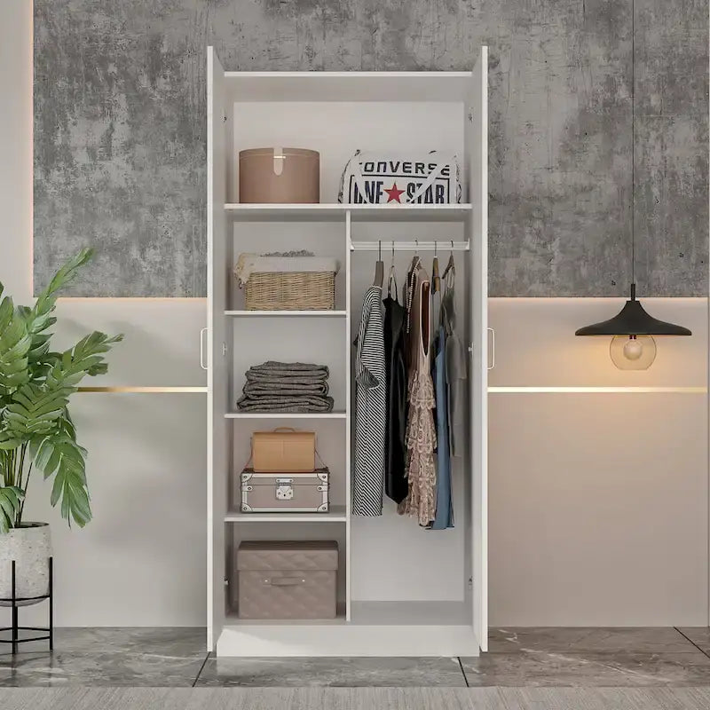 Armoire à 5 niveaux avec 2 portes