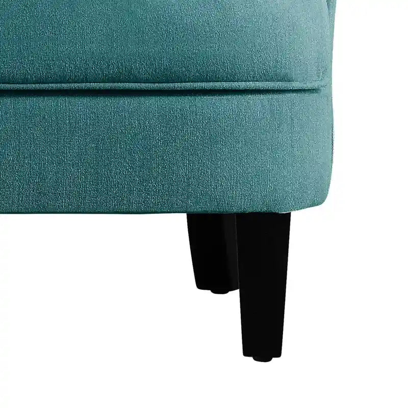Fauteuil d'appoint capitonné à oreilles large de 76 cm en velours/lin Mignon de Moser Bay