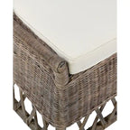 Chaise d'appoint de salle à manger en rotin naturel avec coussin, par East at Main