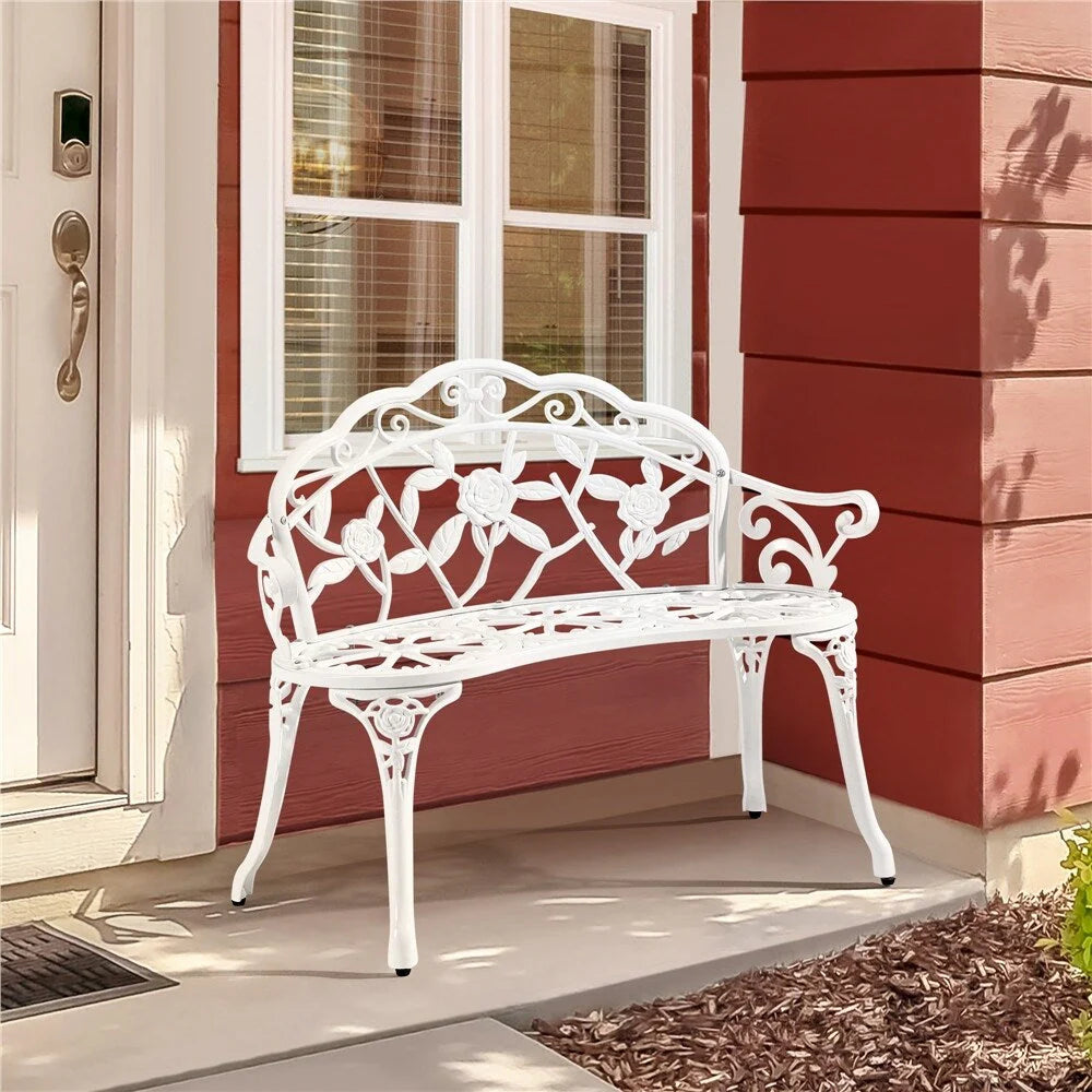 Yaheetech Banc en métal pour l'extérieur, Patio, Parc, Jardin - N/A