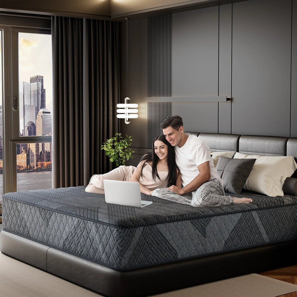 SweDrea Matelas hybride en mousse à mémoire de forme moelleux 8/12 po. respirant et rafraîchissant avec CertiPUR-US, SGS et OEKO-TEX