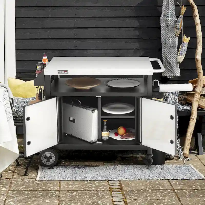 Table de préparation pour barbecue Royal Gourmet avec chariot de cuisine mobile et rangement