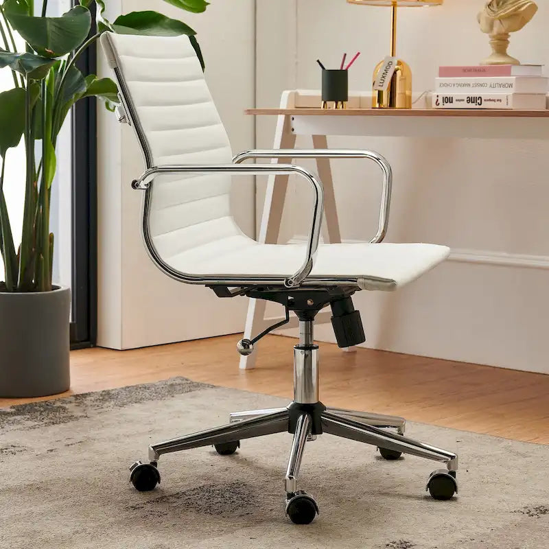 LUXMOD Chaise de Bureau à Domicile Côtelée Fauteuil de Bureau