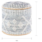 Pouf cylindrique Sibille Bohemian Denim 45 cm