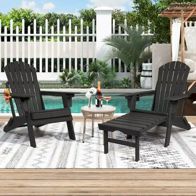 Chaise Adirondack pliante et réglable Vrakae avec repose-pieds
