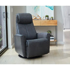 Fauteuil Fjords Urban en cuir avec balancier et repose-pieds intégré