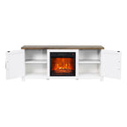 Meuble console de 147 cm avec foyer électrique pour téléviseurs jusqu'à 65 pouces