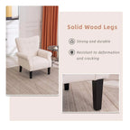 Fauteuil d'appoint moderne Erommy, fauteuil à dossier haut, canapé individuel en tissu capitonné avec pieds en bois pour salon
