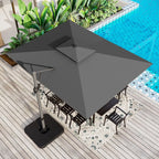 MAISON ARTS Parasol déporté hydraulique automatique 3,6 m Mât en aluminium Rotation à 360 degrés