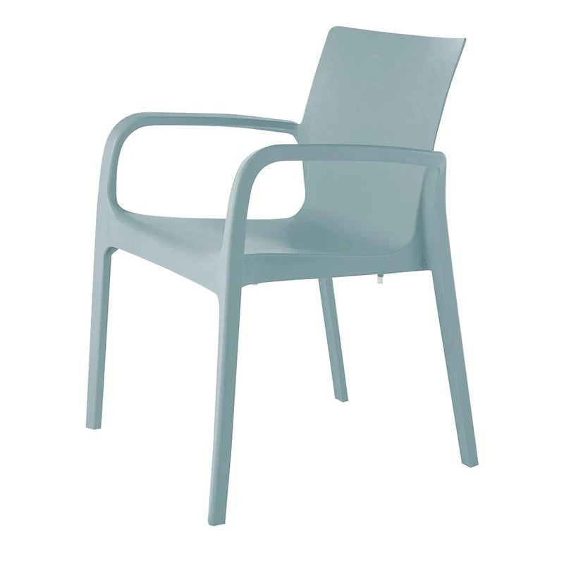 Chaise de salle à manger empilable avec accoudoirs Alissa, en résine, tout temps, lot de 2