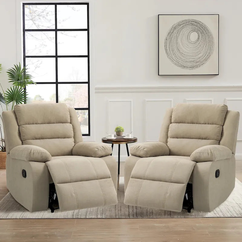 Fauteuil inclinable manuel classique et traditionnel, ensemble de 2