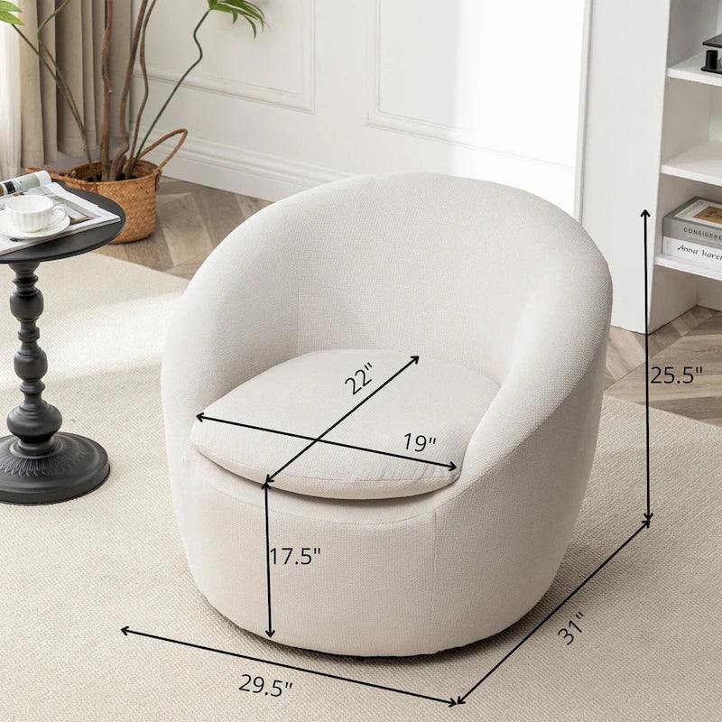 Fauteuil pivotant - Rotation à 360° - Tissu bouclé